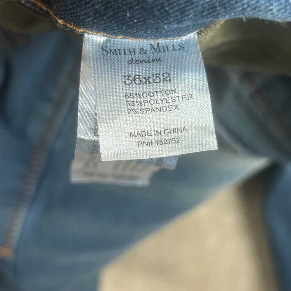 Smith & Mills Mens Slim Fit Stretch Jeans Golden Tint Blue 36x32 SM-11000225 NWT - Picture 6 of 9